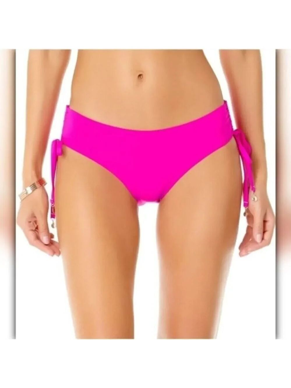 ANNE COLE Hot Pink Side Tie Bikini Bottom
